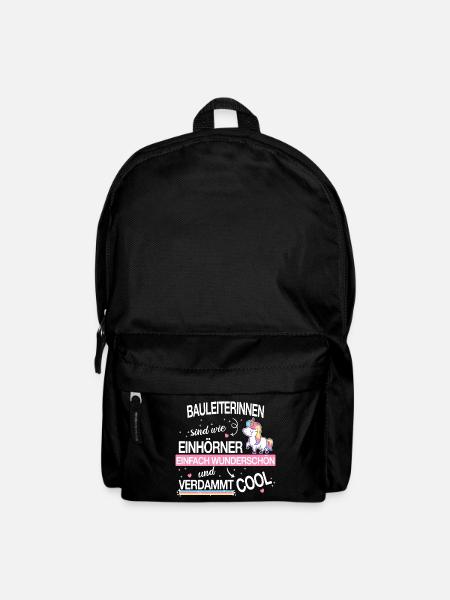 Bauleiter Bauleiterin Bauarbeiter Beruf Spruch - Rucksack - Schwarz