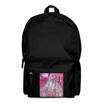 Painting acrylic leaf veins abstract pink-pink-purple - Backpack - black - Front