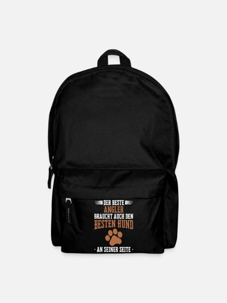 Angler Fischer Angeln Angelsport Stippangel Spruch - Rucksack - Schwarz