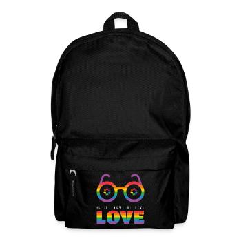 LGBT Brille In the Name of Love Spruch Sprüche - Rucksack - Schwarz - Vorne