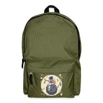 Astronaut mit Gitarre Musiker Geschenkidee - Rucksack - Olivgrün - Vorne