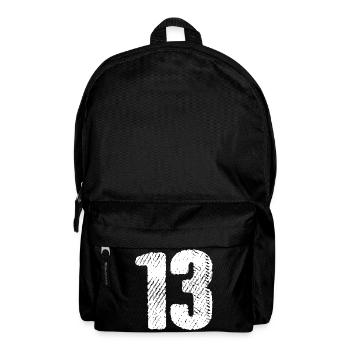 13 Zahl Trikot - Rucksack - Schwarz - Vorne
