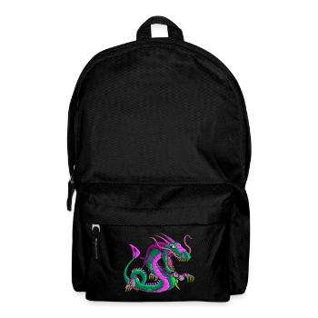 Metalldrache Mechdragon Drache aus Metall - Rucksack - Schwarz - Vorne