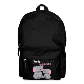 Elefanten - Große Schwester - Rucksack - Schwarz - Vorne