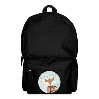 golden fox for Christmas with candy cane - Backpack - black - Front