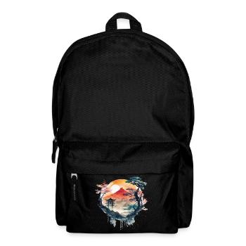 Chinesisches Aquarell - Rucksack - Schwarz - Vorne