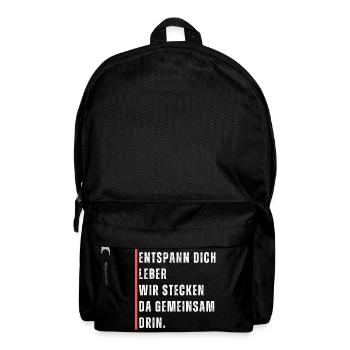 Entspann dich Leber, wir stecken da gemeinsam drin - Rucksack - Schwarz - Vorne