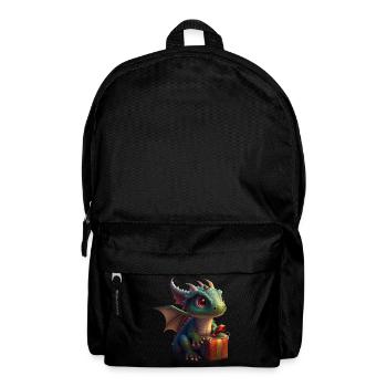 Bébé dragon avec cadeau - Sac à dos - noir - Devant