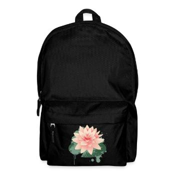 Seerosen Graffiti mit grünem Seerosenblatt - Rucksack - Schwarz - Vorne