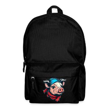 Piglet with bandana - Backpack - black - Front