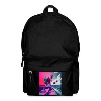Ein Vaporwave Fusion von Moderne und der Antike - Rucksack - Schwarz - Vorne