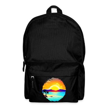 Summer Sunset Beach Watercolor - Backpack - black - Front