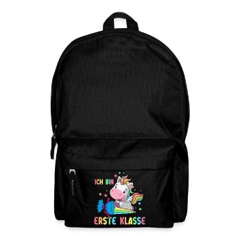 Einhorn Einschulung Schulkind Schule Zuckertüte - Rucksack - Schwarz - Vorne