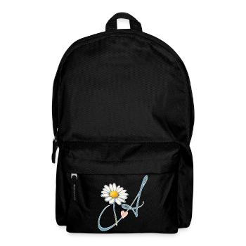 Buchstabe A Gänseblümchen Herz - Rucksack - Schwarz - Vorne