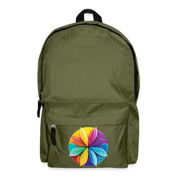 Fleur de Lotus - Méditation - Yoga - Zen - Sac à dos - vert olive - Devant