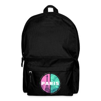 Paris Skyline Eiffel Tower France City Circle - Backpack - black - Front
