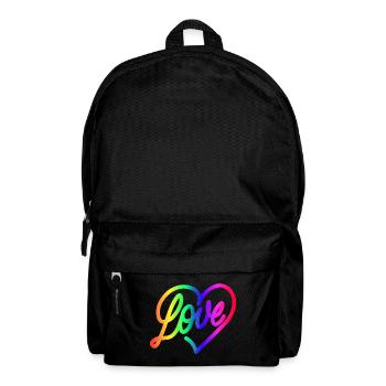 Love LOVE love Heart Rainbow - Backpack - black - Front