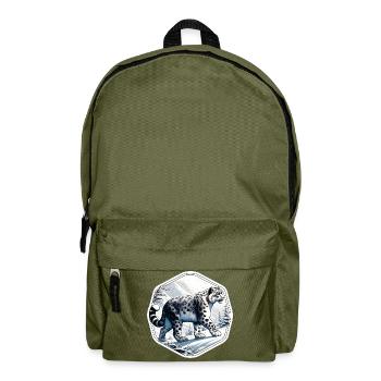 Schneeleopard Leopard Weißer Leopard - Rucksack - Olivgrün - Vorne