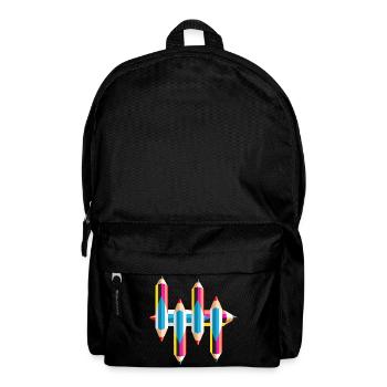 Bunte Malstifte - Rucksack - Schwarz - Vorne