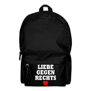 Liebe gegen rechts - Rucksack - Schwarz - Vorne