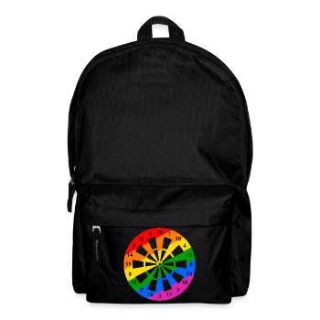 Regenbogen Dartscheibe - Rucksack - Schwarz - Vorne