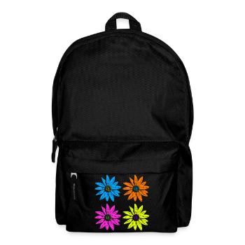 Blumen Pop Art vier Farben - Rucksack - Schwarz - Vorne