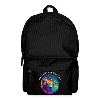 LGBT. Casque sur le monde éteint - Sac à dos - noir - Devant