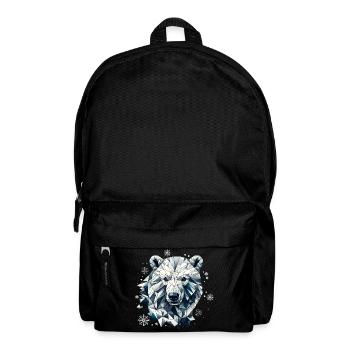 Geometric Polar Bear Head - Polygons Motif - Backpack - black - Front