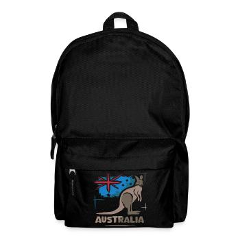 Australie Kangourou bande dessinée drapeau nature animaux symbole - Sac à dos - noir - Devant
