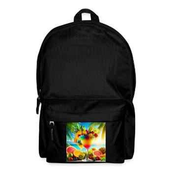Tropical fruit cocktail. - Backpack - black - Front