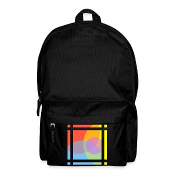 Geometrische Farbenspiele  - Rucksack - Schwarz - Vorne