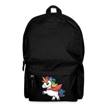 Lustiges Einhorn als Held für einen Superheld - Rucksack - Schwarz - Vorne