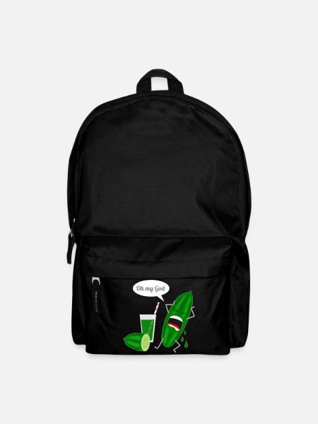 Humorvolles Gurkendesign mit Schrei - Rucksack - Schwarz