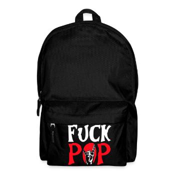 Fuck Pop Music Heavy Metal Hard Rock Hand Gesture - Backpack - black - Front