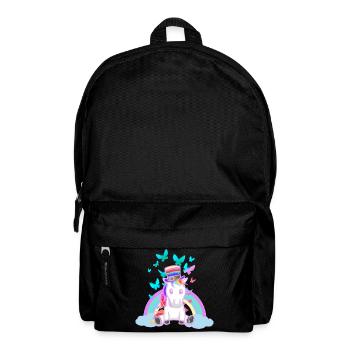 80er 90er Regenbogen Einhorn Einhörner Vintage - Rucksack - Schwarz - Vorne