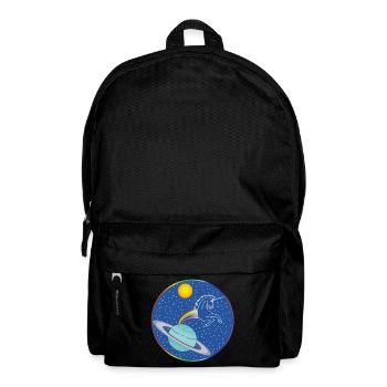 Regenbogen-Einhorn - Rucksack - Schwarz - Vorne