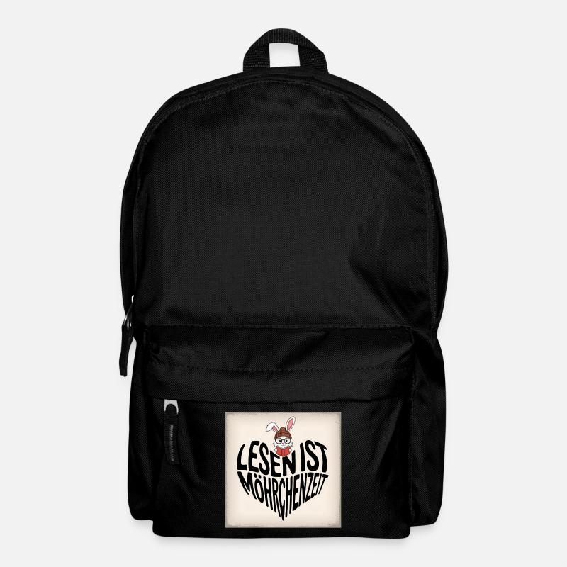 Lesezeit mit Hasencharme - Rucksack - Schwarz