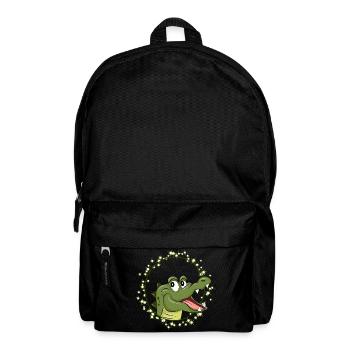 Crocodile rieur dans le style de la bande dessinée – Animal heureux - Sac à dos - noir - Devant