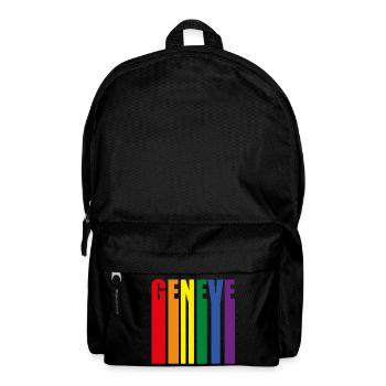 Colorful GENEVE word design - Backpack - black - Front