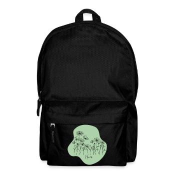Illustration florale minimaliste - Sac à dos - noir - Devant