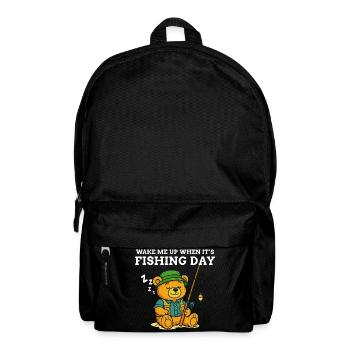 Wake Me Up When it's Fishing Day - Fishing Humor - Backpack - black - Front