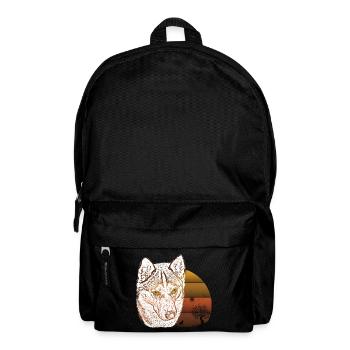 Wild animal portrait at sunset - Backpack - black - Front