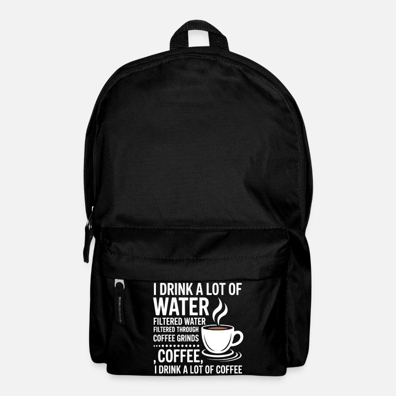 Je bois beaucoup d’eau Drôle de buveur de café - Sac à dos - noir