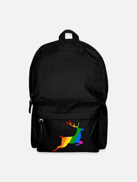 Regebogen Rentier - Rucksack - Schwarz