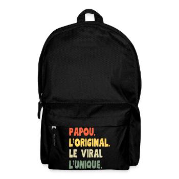 Papou l’original – Cadeau grand-père unique - Sac à dos - noir - Devant
