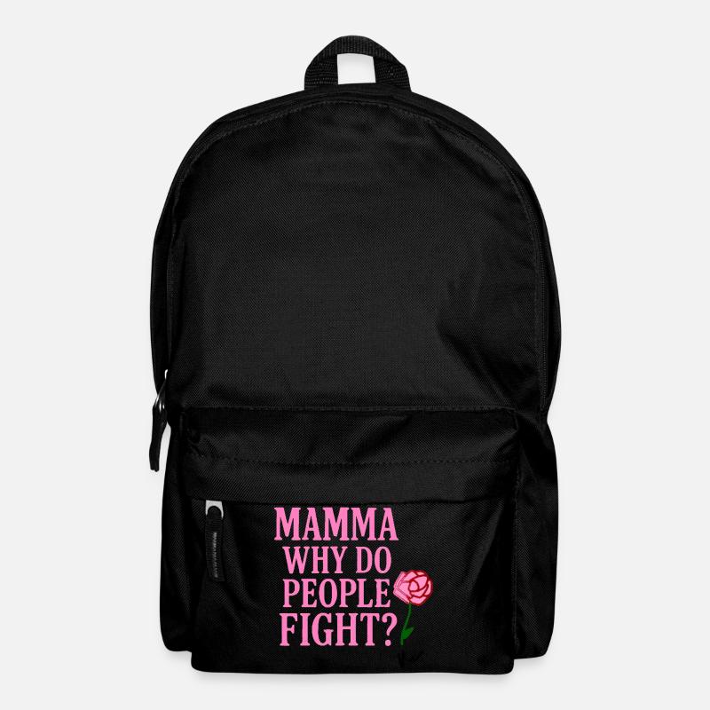 Maman Pourquoi les gens se battent-ils - Sac à dos - noir