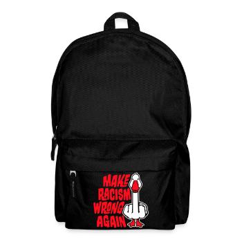 Goose Make Racism Wrong Again Middle Finger Activist - Backpack - black - Front
