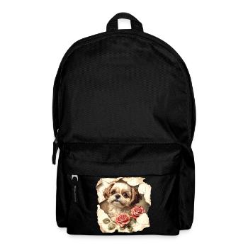 Shih Tzu Blumen - Rucksack - Schwarz - Vorne