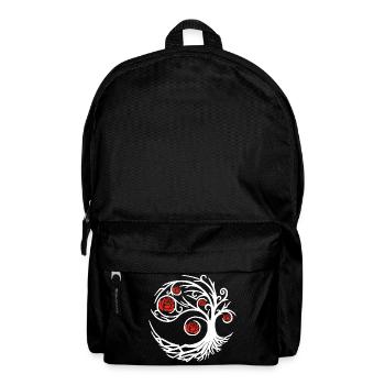 Stilisierter weißer Baum und rote Rosen - Rucksack - Schwarz - Vorne