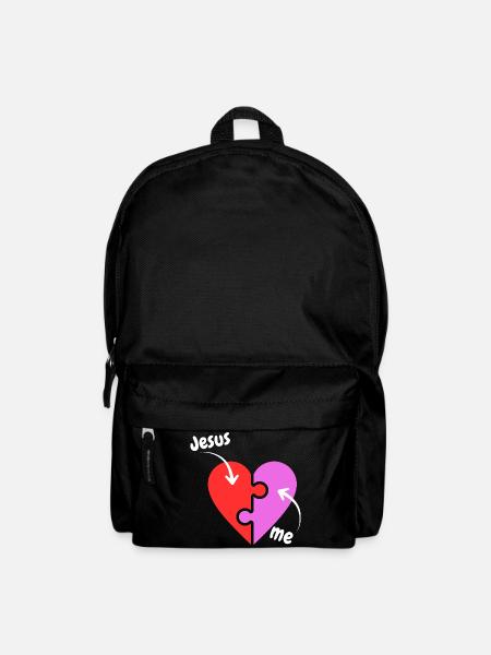 Jesus and me puzzle Heart - Christian - Backpack - black